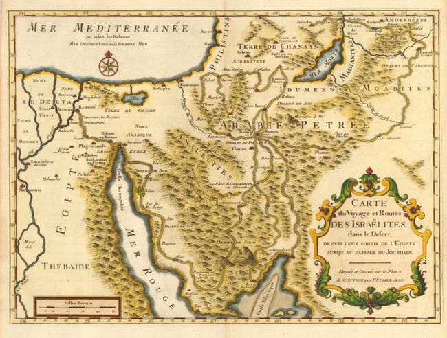 Carte du Voyage et Routes Des Israelites dans le Desert
