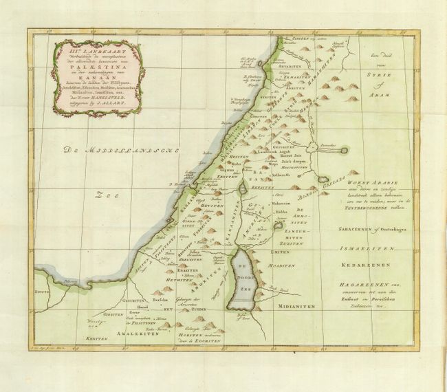 III de Landkaart verbeeldende de woonplaatzen der alleroudste bewooners van Palaestina en der nakomelingen van Kanaan