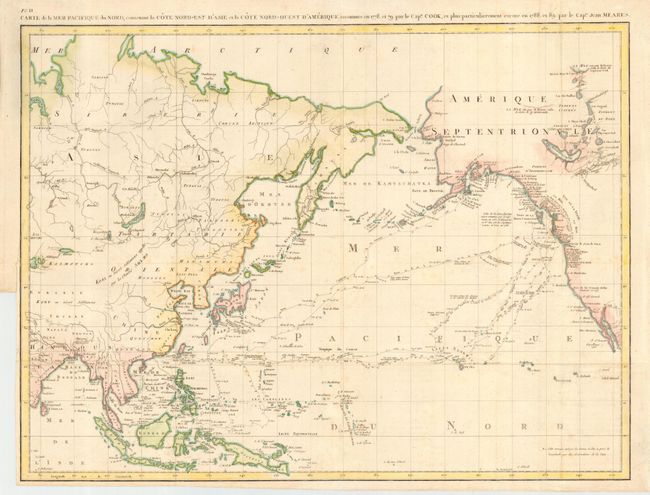 Carte de la Mer Pacifique du Nord, contenant la Cote Nord- Est d'Asie et la Cote Nord- Oest d'Amerique