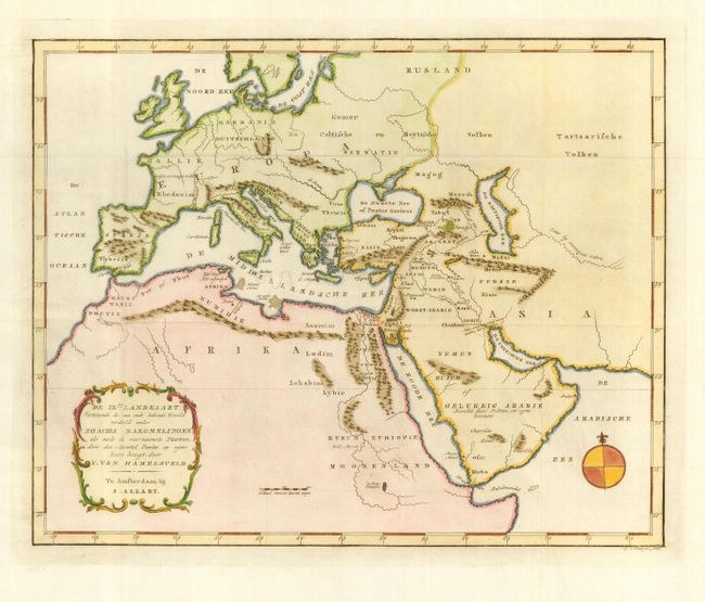 IX  Landkaart Vertonende de van ouds bekende Wereld verdeeld onder Noachs Nakomelingen