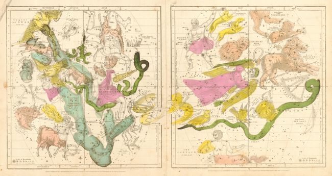 Plate V [Constellations of Northern Hemisphere July through September] [together with] Plate IV [Constellations of Northern Hemisphere April through June]