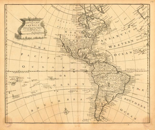 A New General Map of America. Drawn from several Accurate particular Maps and Charts and Regulated by Astronomical Observations