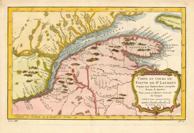 Carte du Cours du Fleuve de St. Laurent Depuis son Embouchure jusqu'au dessus de Quebec.