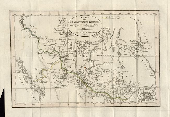 Charte von MacKenzie's Reisen von Montreal zu dem nordlichen Eis=und dem stillen Meere