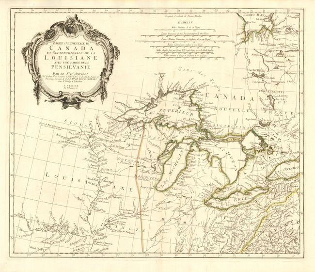 Partie Occidentale du Canada et Septentrionale de la Louisiane avec une partie de la Pensilvanie