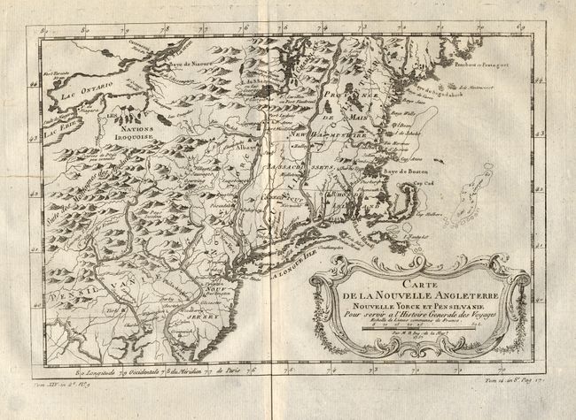 Carte de la Nouvelle Angleterre Nouvelle Yorck et Pensylvanie
