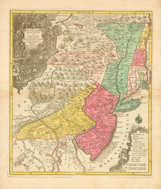 Pensylvania Nova Jersey et Nova York cum Regionis ad Fluvium Delaware in America sitis