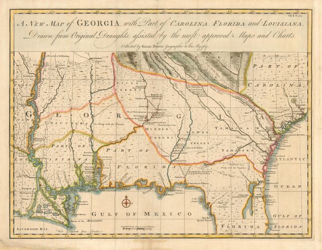 A New Map of Georgia with Part of Carolina, Florida and Louisiana.