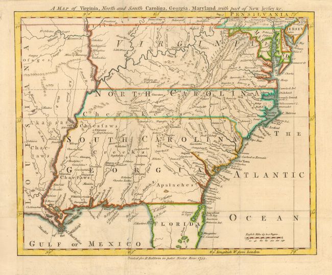 A Map of Virginia, North and South Carolina, Georgia, Maryland with part of New Jersey &c.