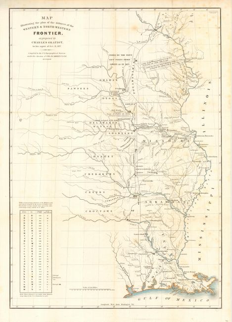 Map Illustrating the plan of the defences of the Western & North- Western Frontier, as proposed by Charles Gratiot, in his report of Oct. 31, 1837