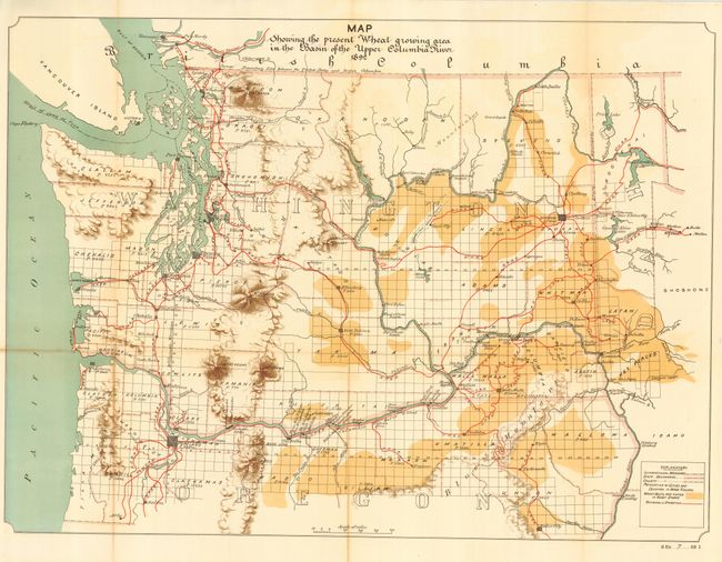 Map Showing the present Wheat growing area in the Basin of the Upper Columbia River