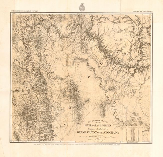 Map Showing Routes of the River and Land Parties Engaged in Exploring the Grand Canon of the Colorado