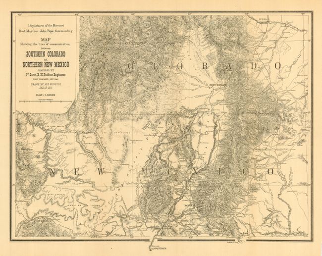 Map Showing the lines of Communication between Southern Colorado and Northern New Mexico