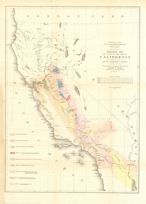 Geological Map of a part of the State of California Explored in 1853 by Lieut. R.S. Williamson U.S. Top. Engr.