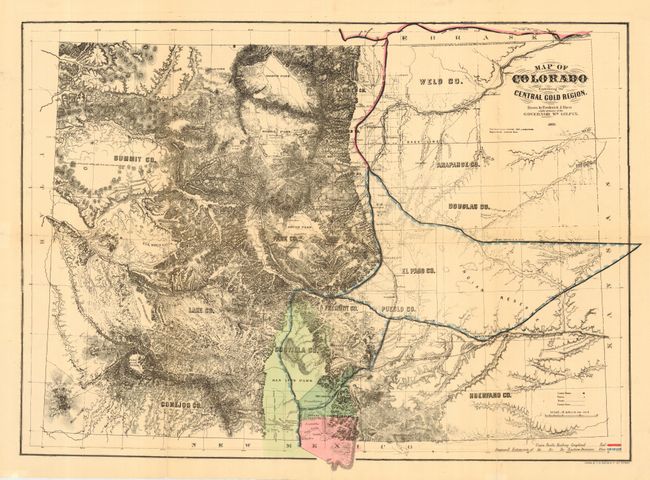 Map of Colorado Embracing the Central Gold Region. Drawn by Frederick J. Ebert under direction of the Governor Wm. Gilpin.