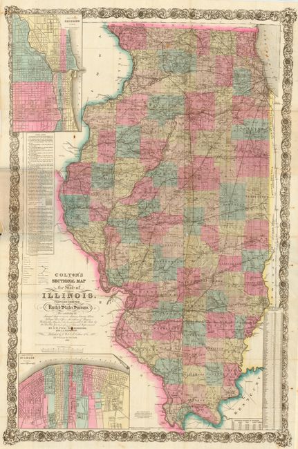 Colton's Sectional Map of Illinois. Compiled from the United States Surveys