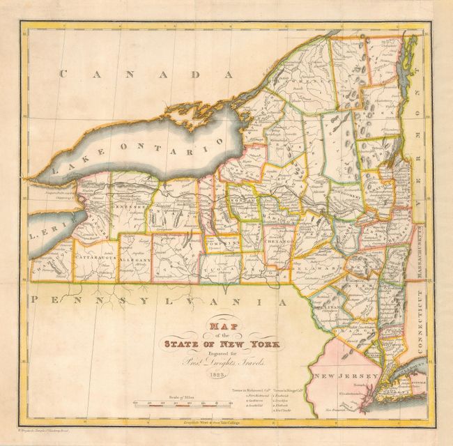 Map of the State of New York Engraved for Prest. Dwight's Travels