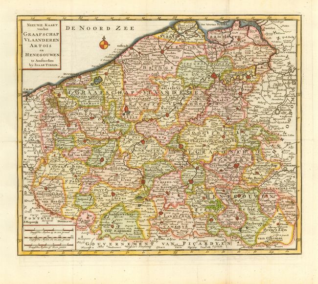 Nieuwe Kaart van het Graafschap Vlaanderen Artois en Henegouwen