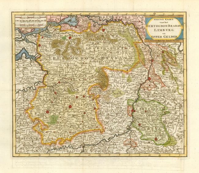 Nieuwe Kaart van het Hertogdom Brabant Limburg, en Opper Gelder
