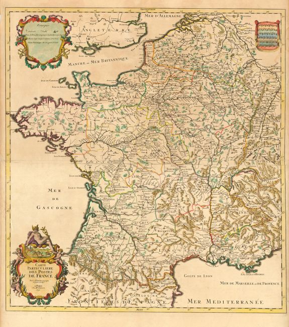 Carte Particuliere des Postes de France Par le Sr. Sanson, Geographe Ordinaire du Roy