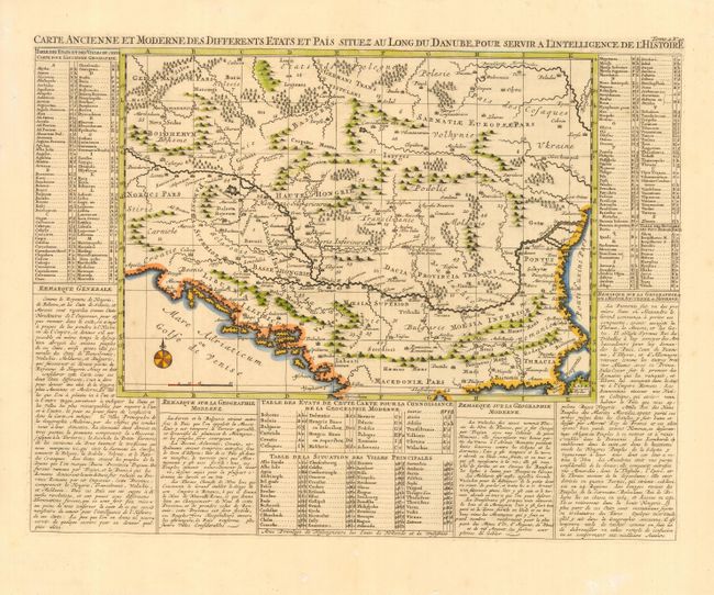 Carte Ancienne et Moderne des Differents Etats et Pais Situez au Long du Danube