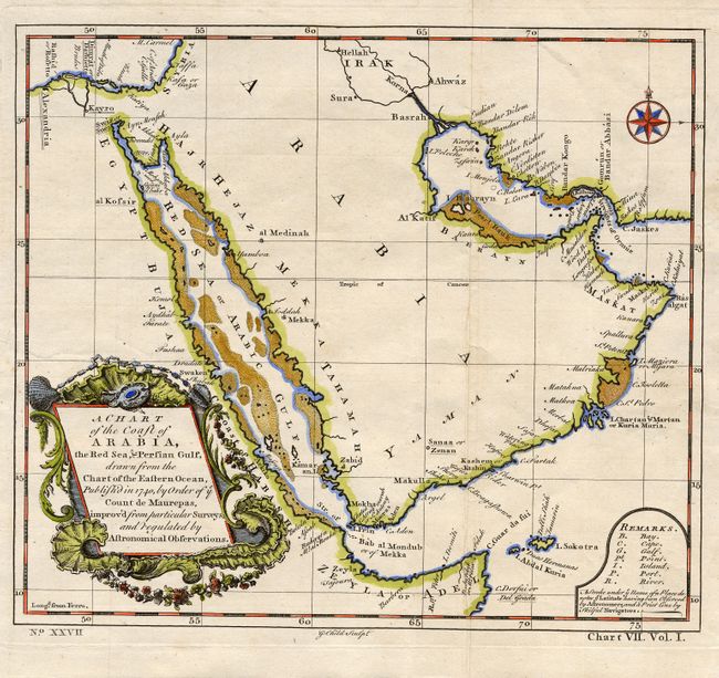 A Chart of the Coast of Arabia, the Red Sea, & Persian Gulf, drawn from the Chart of the Eastern Ocean