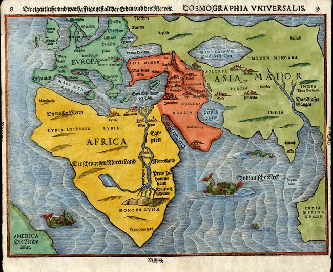 Die Eigentliche und Warhafftige Gestalt der Erden und des Meeres.  Cosmographia Universalis