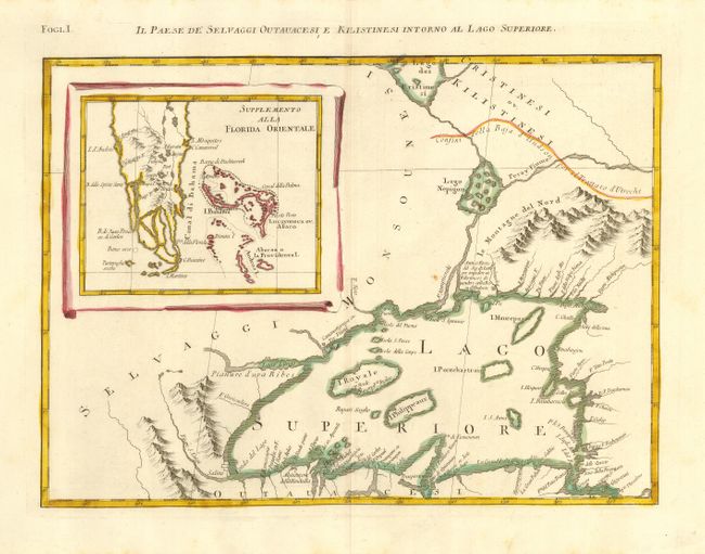 Il Paese de' Selvaggi Outauacesi e Kilistinesi intorno al Lago Superiore