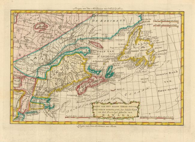 Kaart van het Eiland Terre-Neuve, van Niew Schotland, het Eiland St. Jan