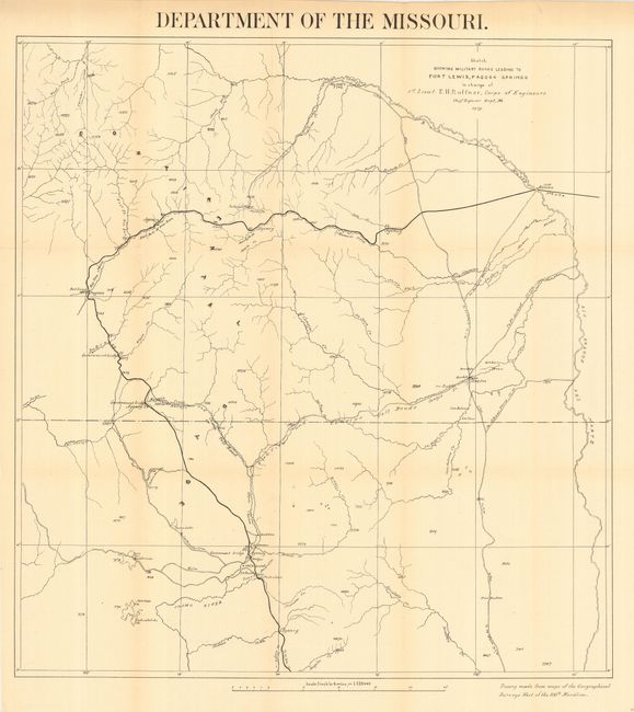 Department of the Missouri.  Sketch Showing Military Roads leading to Fort Lewis, Pagosa Springs