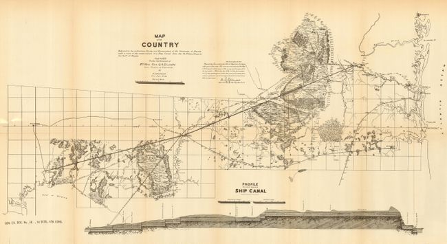 Map of the Country Embraced in the Preliminary Survey and Examination of the Peninsula of Florida with a View to the Construction of a Ship Canal from the St. Mary's River to the Gulf of Mexico.