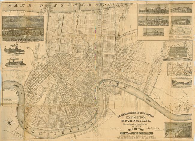 The World's Industrial and Cotton Centennial Exposition Plan No. 2 Map of the City of New Orleans Showing Location of Exposition Grounds