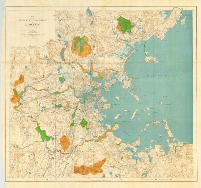 Map of the Metropolitan District of Boston Massachusetts Showing the Existing Public Reservations and Such New Open Spaces As Are Proposed by Charles Eliot, Landscape Architect