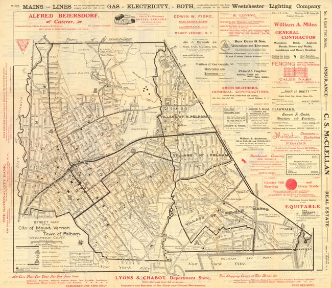 Street Map of the City of Mount Vernon and the Town of Pelham.  Westchester Co., N. Y.