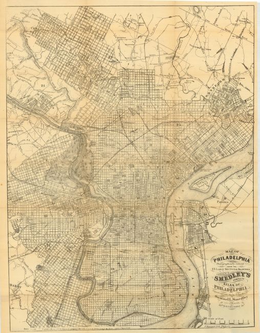 Map of Philadelphia Photographically reduced From the 25 Large Sectional Drawings contained in Smedley's Complete Atlas of Philadelphia