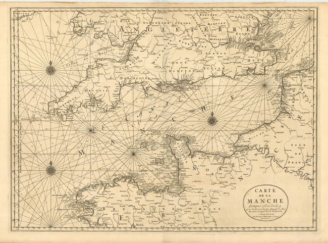Carte de la Manche faite par ordre du Roy pour le Service de Les Armees de Mer Reveue et Corrigee Par le Sr. Sanson