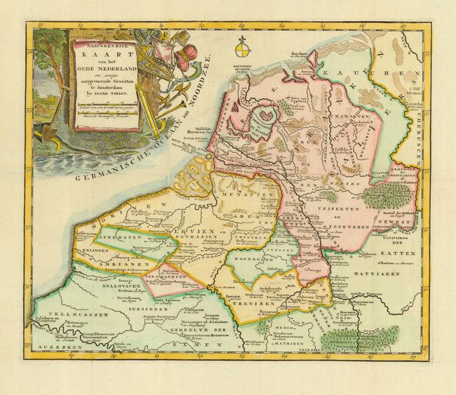Naauwkeurige Kaart van het Oude Nederland en eenige aangrenzende Gewesten
