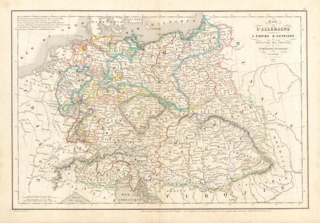 Carte de l' Allemagne comprenant l' Empire d' Autriche, le Rayaume de Prusse, la Confderation Germanique et la Pologne