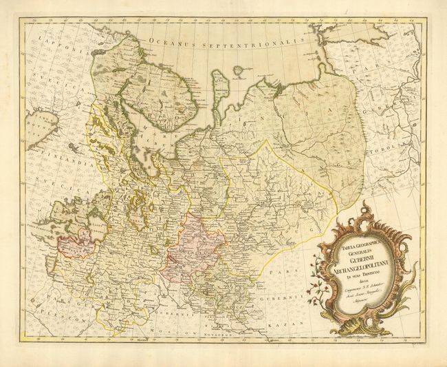 Tabula Geographica Generalis Gubernii Archangelopolitani In suas Provincias divisi