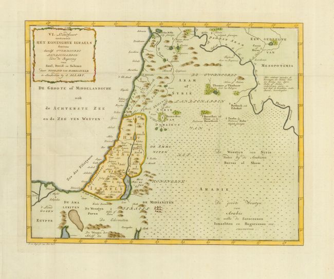VI. Landkaart vertoonende Het Koningryk Israels benevens deszelss Overheerde Landschappen