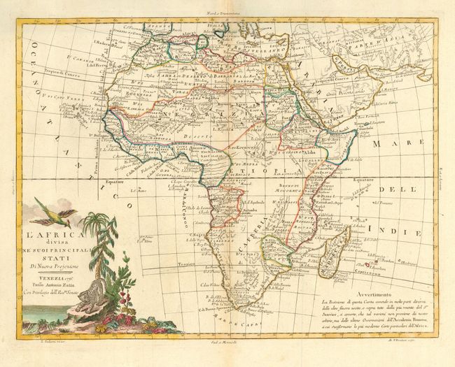 L'Africa divisa ne' suoi principali Stati Di Nuova Projezione