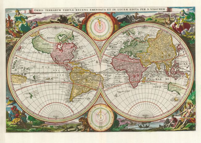 Orbis Terrarum Tabula Recens Emendata et in Lucem Edita Per N. Visscher