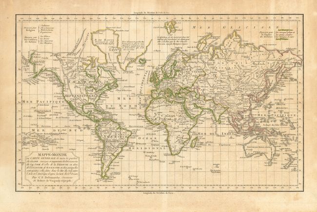 Mappe-Monde ou Carte Generale de toutes les parties du Globe, corrigee et augmentee des Decouvertes du Cap. Cook, de celles de la Perouse en 1801, de Vancouver, de Mackensie en 1802, auxquelles sont ajoutees celles faites dans la Mer du Sud