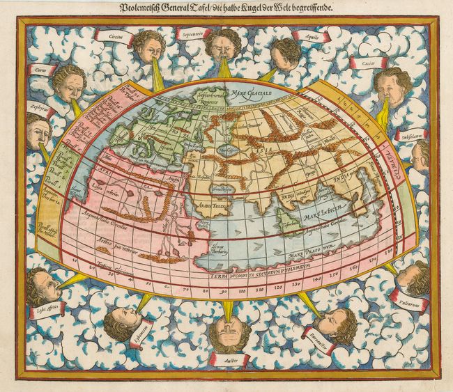 Ptolemeisch General Tafel die halbe Kugel der Welt begreiffende
