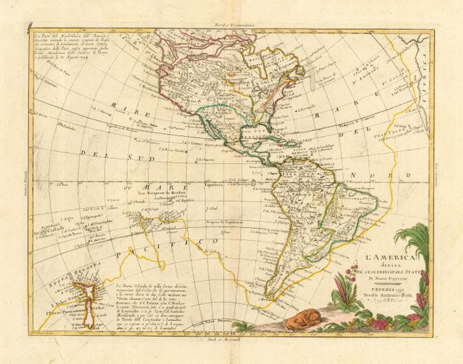 L'America divisa ne' Suoi Principali Stati de Nuova Projezione