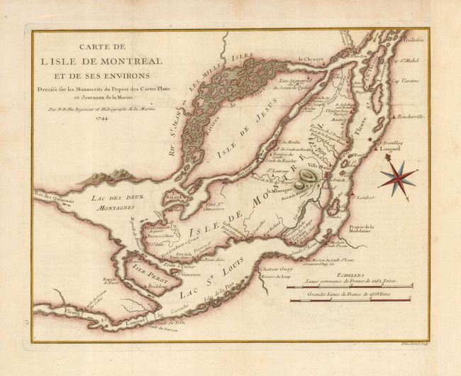 Carte de l'Isle de Montreal et de ses Environs Dressee sur les Manuscrits de Depost des Cartes Plans et Journaux de la Marine