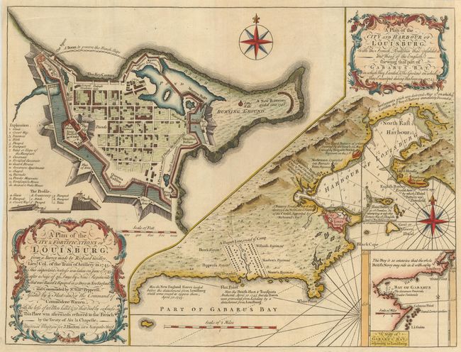 A Plan of the City & Fortifications of Louisburg [on sheet with] A Plan of the City and Harbour of Louisburg