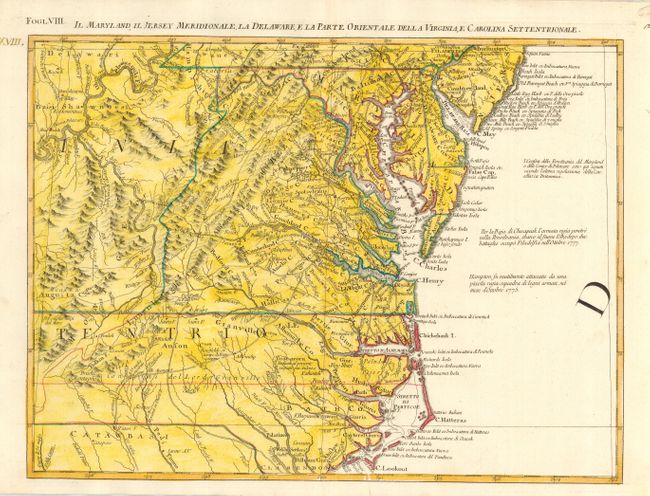 Il Maryland, Il Jersey Meridionale, la Delaware, e la Parte Orientale della Virginia, e Carolina Settentrionale