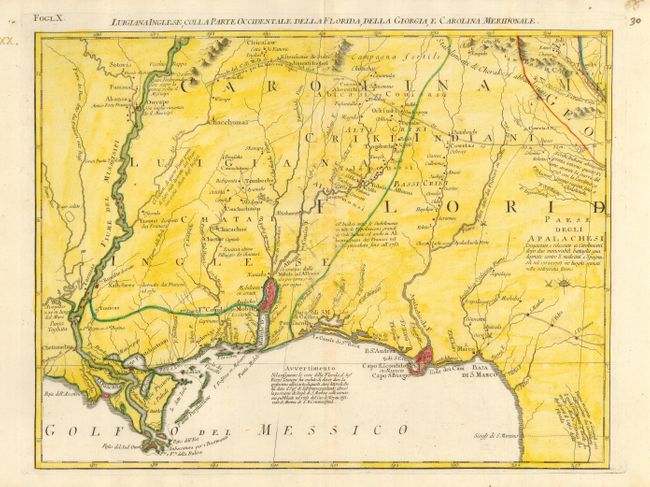 Luigiana Inglese, colla Parte Occidentale della Florida, della Giorgia, e Carolina Meridionale