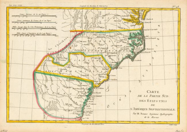 Carte de la Partie Sud des Etats Unis de L'Amerique Septentrionale